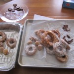 Glazed and sugared doughnuts