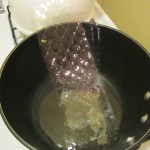 Dissolve gelatin in water 