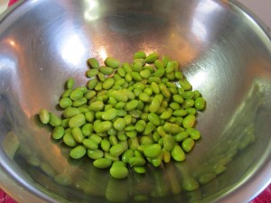Edamame out of the pods