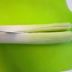 Split leek lengthwise