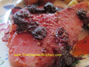 Cherry Mustard Glaze on Ham
