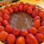 Arrange berries on top of chocolate