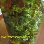 Basil blossoms in vinegar