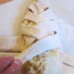 Fold dough over fillings 