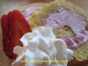 Strawberry Ice Cream Cake Roll