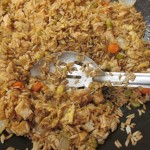 Making veggie fried rice