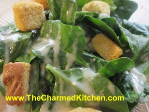 Spinach Salad with Tahini Dressing